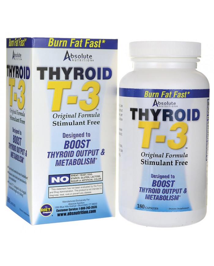 Absolute Nutrition - Thyroid T3 - 180caps - Supplement Outlet