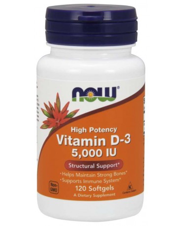 Now Foods - Vitamin D3 - 5000IU - 120softgels