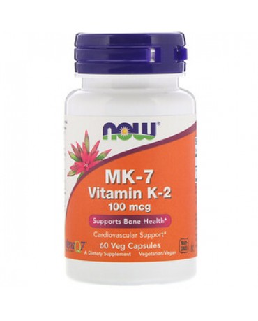 Now Foods - MK-7 Vitamin K-2 100 mcg  60 Veg Capsules