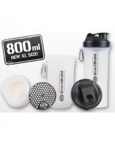 SmartShake - 800ml + 2 added compartments - CLEAR - XL SIZE!